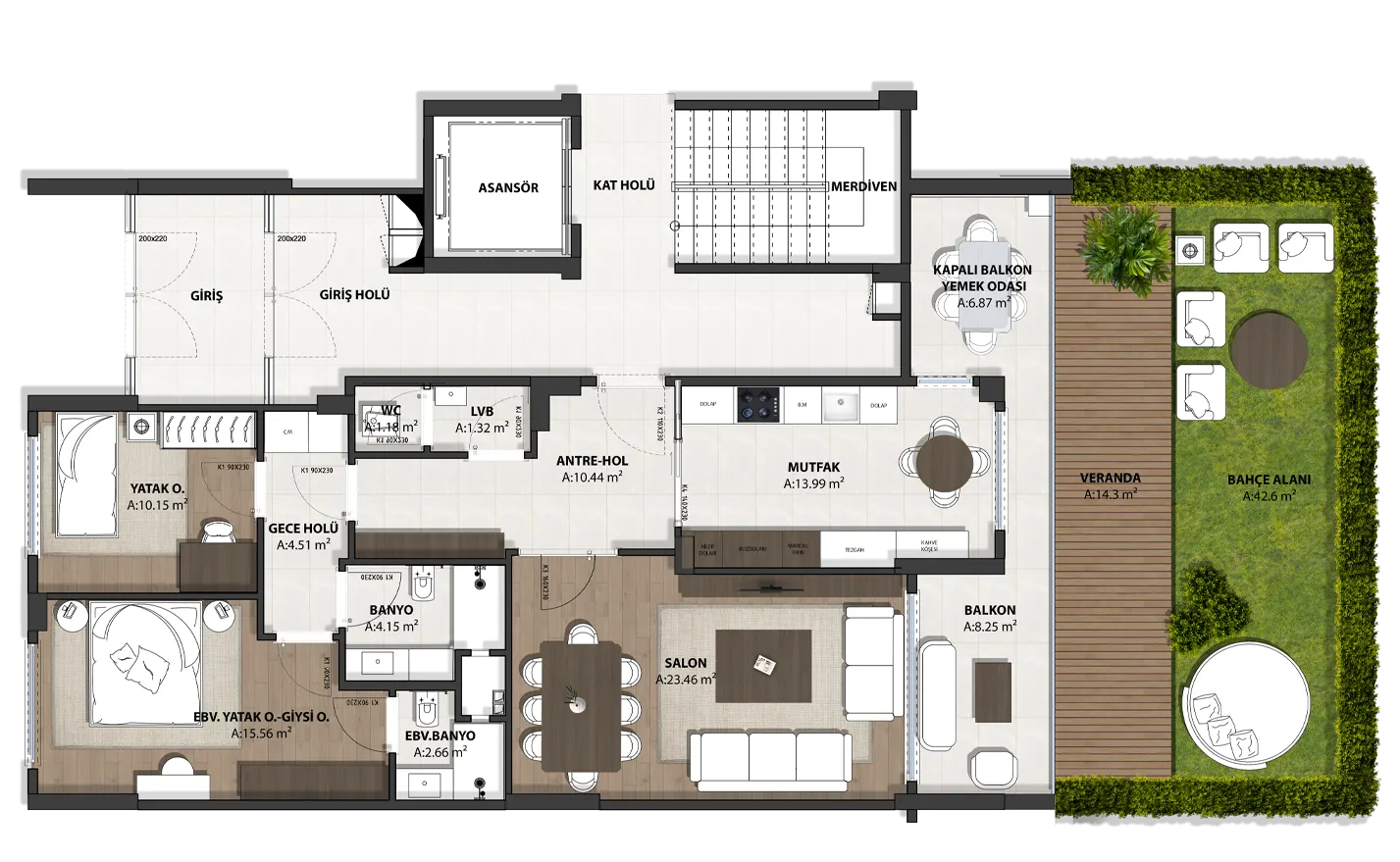 2,5+1 Zemin Bahçe - Marker Görseli